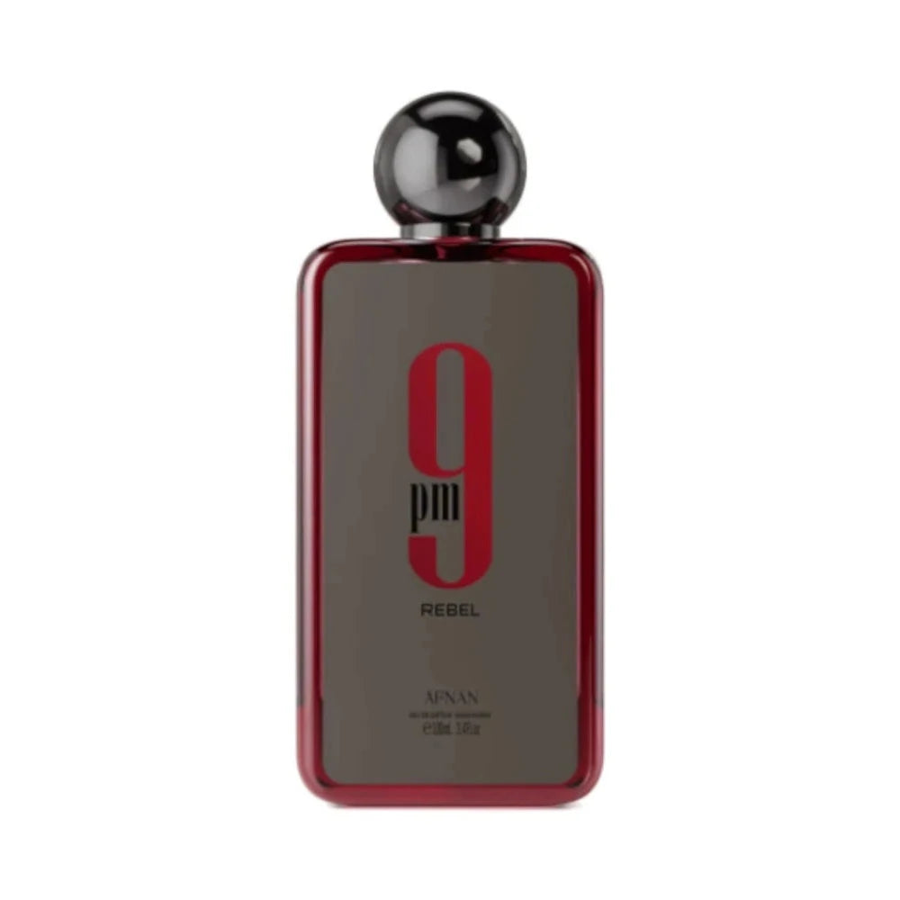 9PM Rebel de Afnan, perfume árabe aromático frutal de carácter intenso, cálido y dulce