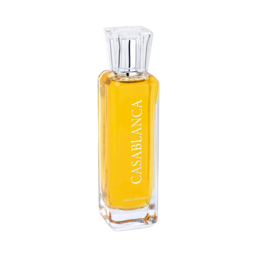 Casablanca de Swiss Arabian, perfume árabe ambarado de carácter elegante, cálido y envolvente