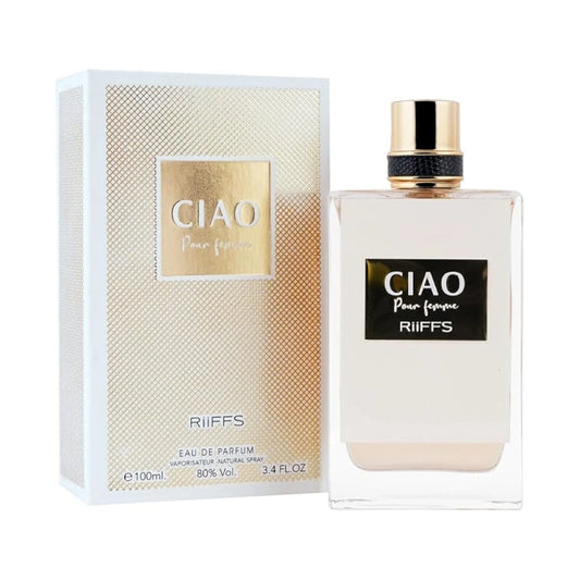 Ciao Pour Femme de Riiffs: frasco y caja del perfume de 100 ml.