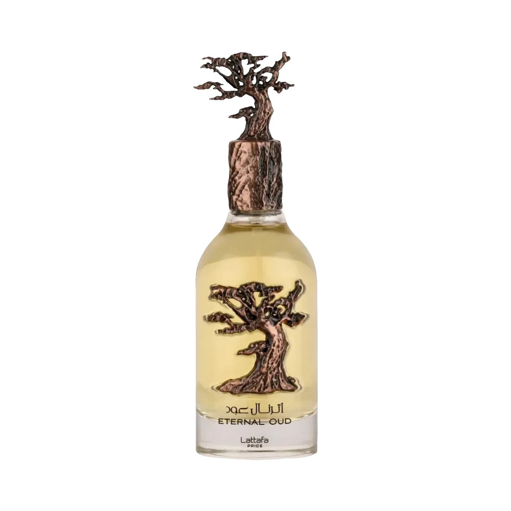 Eternal Oud de Lattafa, perfume árabe ambarado de carácter elegante, sofisticado y cálido