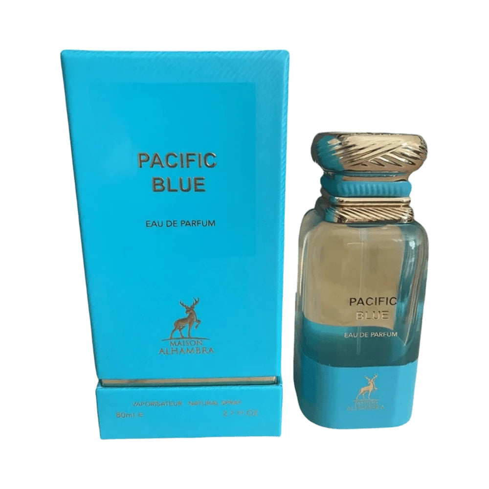 Pacific Blue de Maison Alhambra, perfume árabe cítrico aromático de carácter luminoso, fresco y limpio