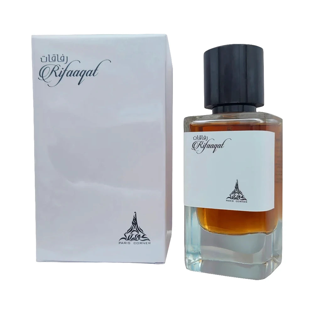 Rifaaqat de Paris Corner, perfume árabe ambarado especiado de carácter elegante, cálido y envolvente