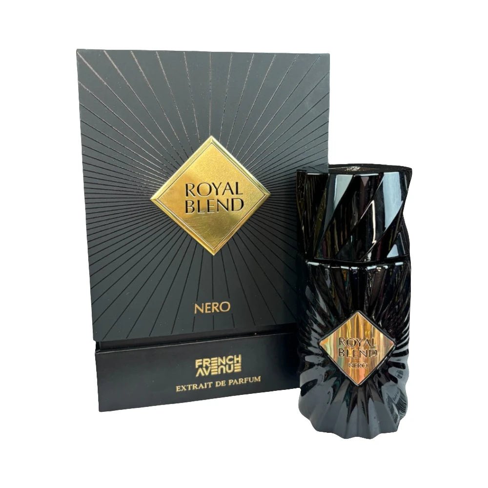 Royal Blend Nero de French Avenue, perfume árabe ambarado amaderado especiado de carácter cálido, envolvente y dulce