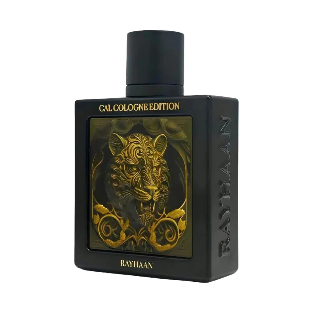 Tiger de Rayhaan, fragancia amaderada especiada con nuez moscada, clavo y limón sobre un corazón cremoso de leche y rosa y un fondo de ámbar, incienso y pachulí. Intensa y sensual.
