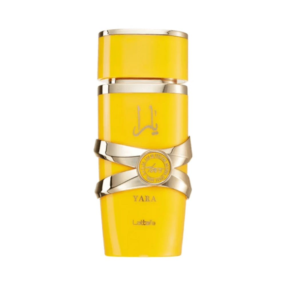 Yara Tous de Lattafa, perfume árabe floral frutal gourmand de carácter elegante, cálido y femenino