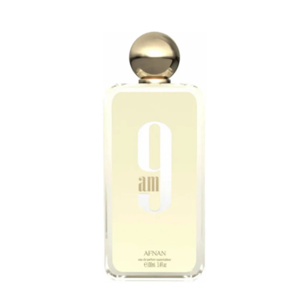 9AM de Afnan, fragancia cítrica aromática amaderada con mandarina, cardamomo, lavanda y cedro