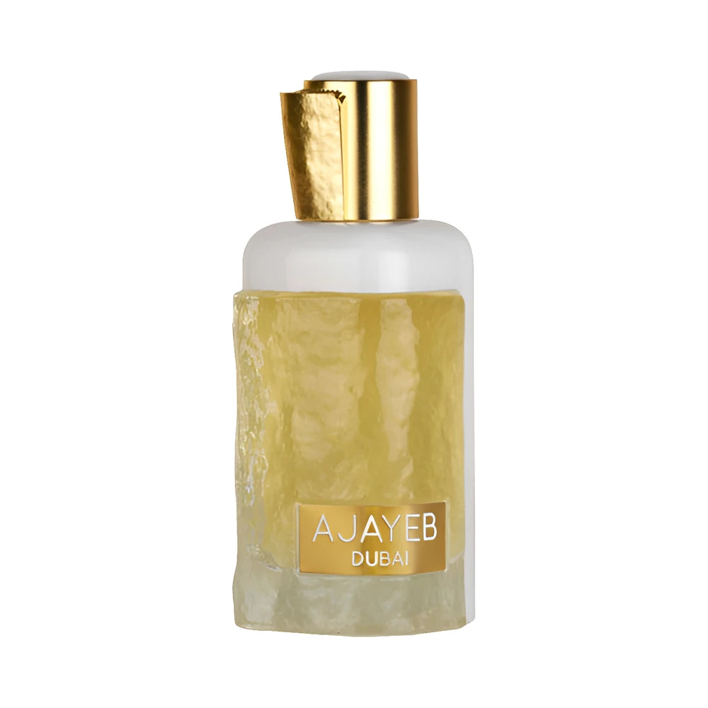 Ajayeb Dubai Portrait de Lattafa, perfume árabe ambarado amaderado de carácter luminoso, fresco y amaderado