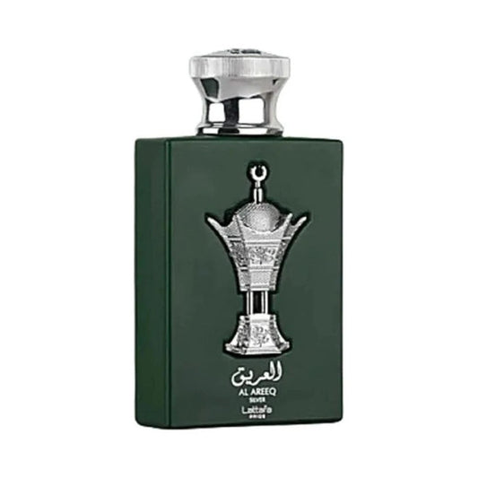 Al Areeq Silver de Lattafa, perfume árabe floral frutal gourmand de carácter elegante, cálido y gourmand