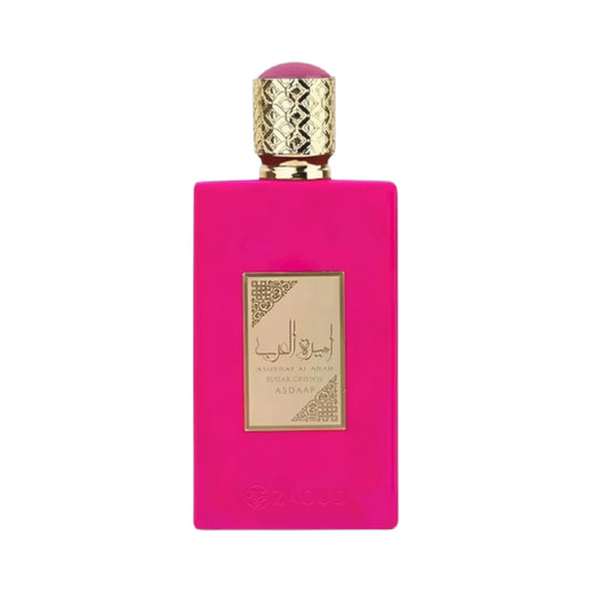 Ameerat Al Arab Sugar Crown de Asdaaf, perfume floral frutal con cítricos, frutas confitadas, melocotón, rosa y almizcle