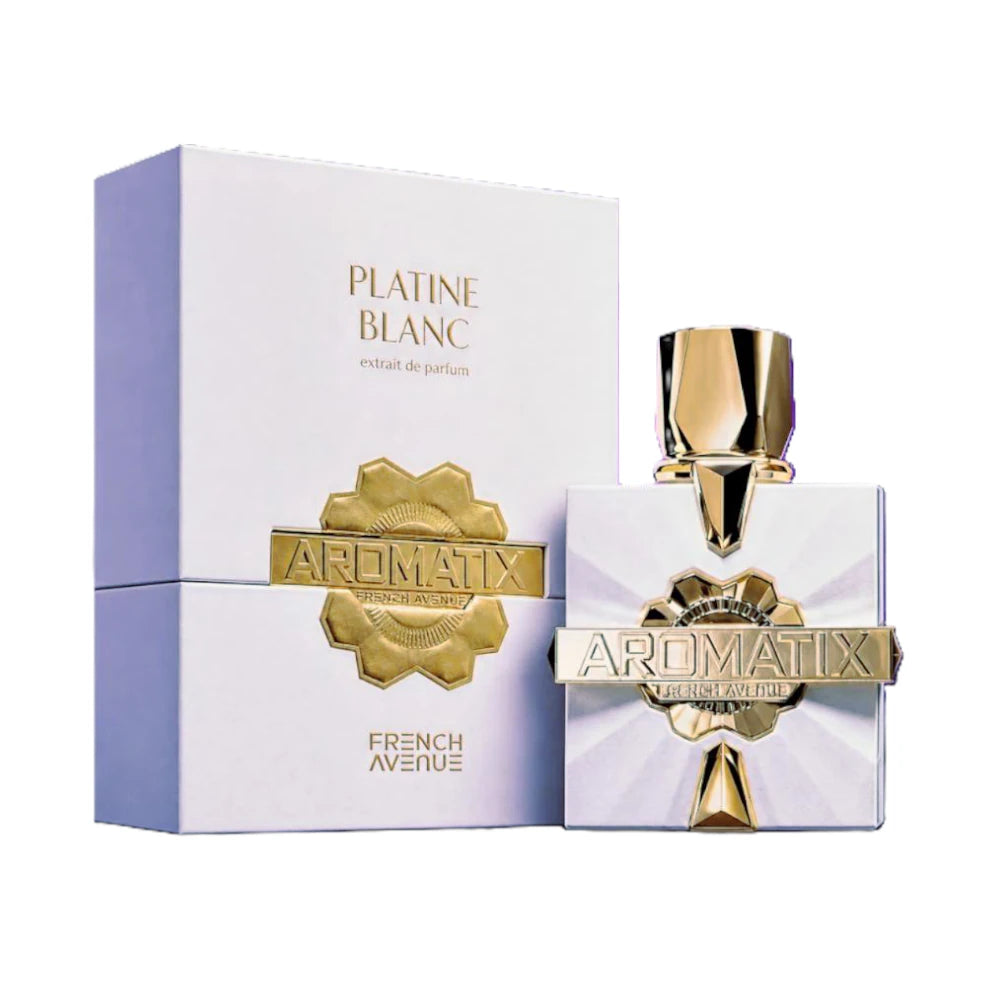 Aromatix Platine Blanc de French Avenue, fragancia aromática cítrica con menta, lima, limón y agua tónica sobre grosella negra, romero, jazmín, almizcle, sándalo, ámbar gris y musgo de roble. Fresca y elegante.