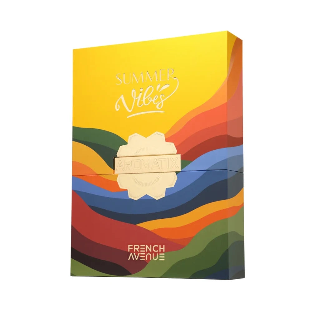 Aromatix Summer Vibes Yellow de French Avenue, set de cinco Extrait de Parfum de 30 ml con perfiles frescos y afrutados.