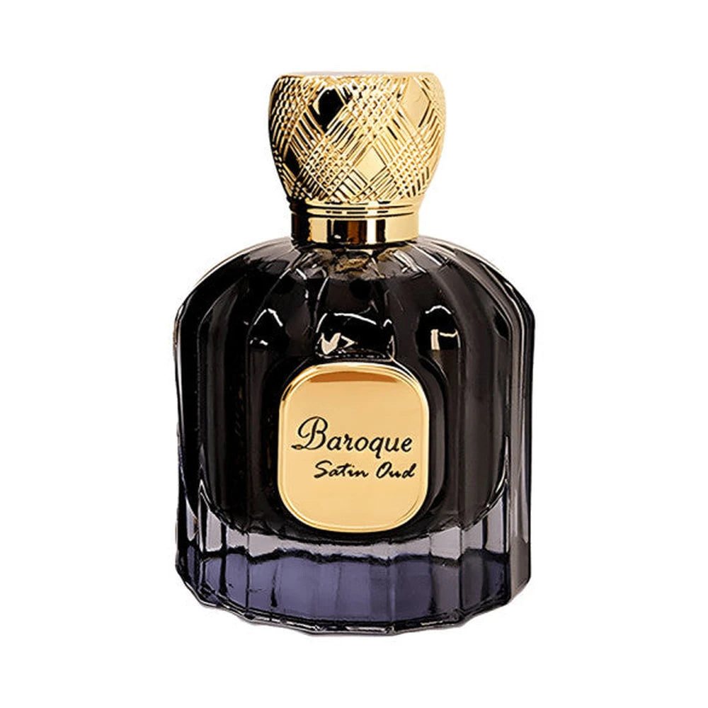 Baroque Satin Oud de Maison Alhambra, perfume árabe cuero de carácter intenso, elegante y sofisticado