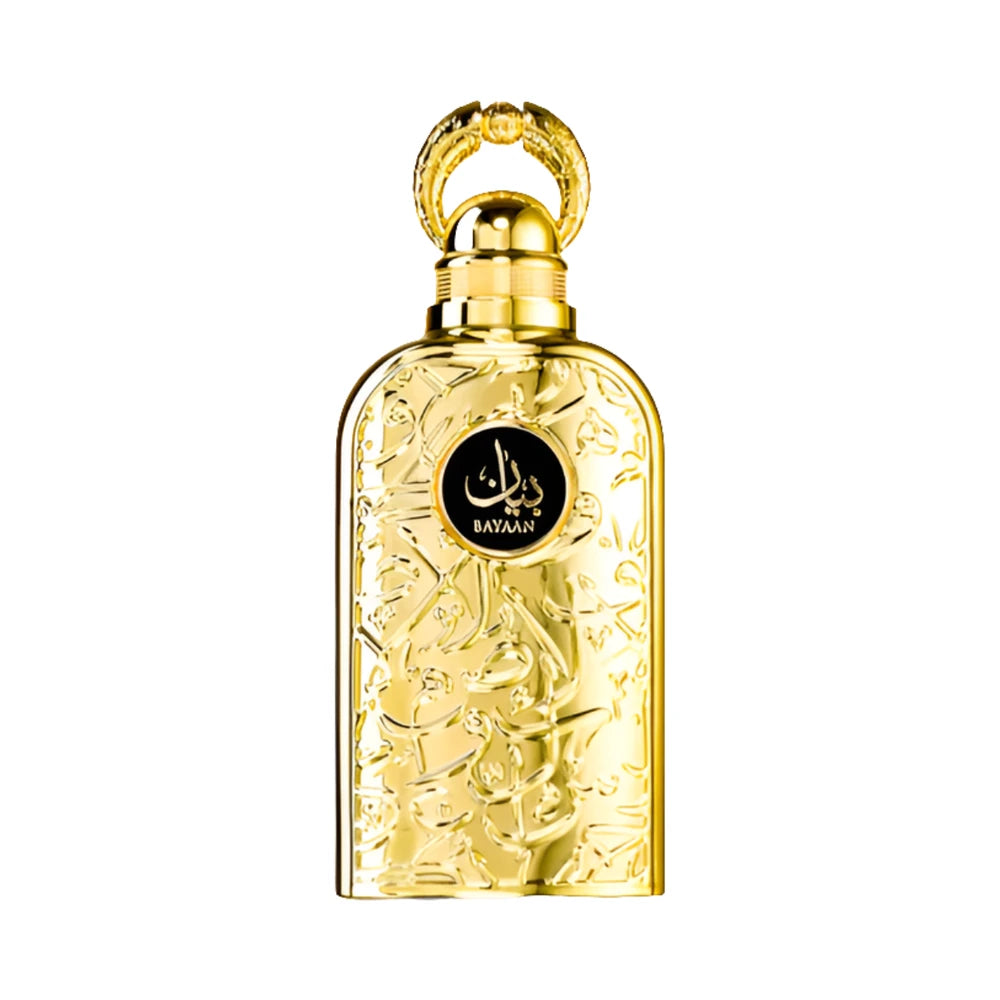 Bayaan de Lattafa, perfume árabe floral frutal gourmand de carácter elegante, envolvente y femenino