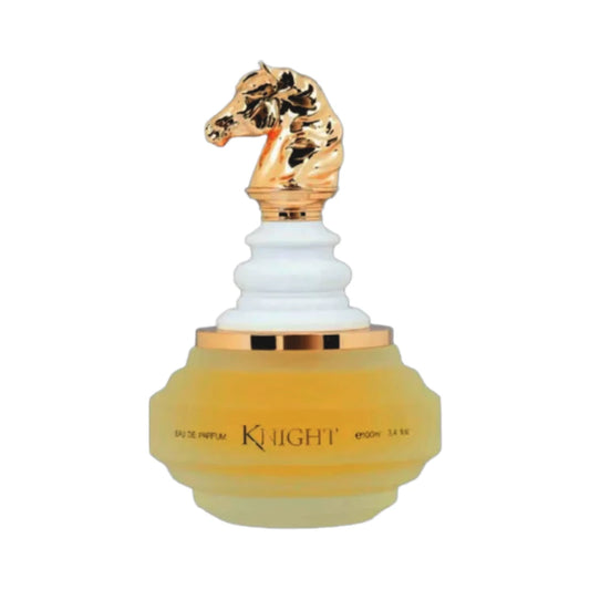 Checkmate White Knight de Armaf, fragancia amaderada aromática con mandarina, pera, salvia esclarea y vetiver