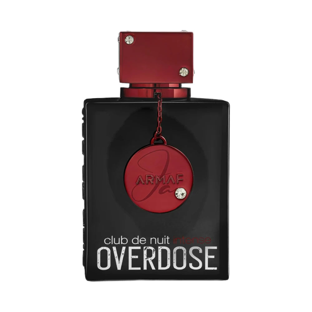 Club de Nuit Intense Overdose de Armaf, fragancia ambarada amaderada con piña, ciruela y pachulí.