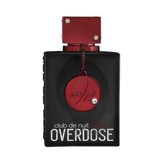 Club de Nuit Intense Overdose de Armaf, fragancia ambarada amaderada con piña, ciruela y pachulí.