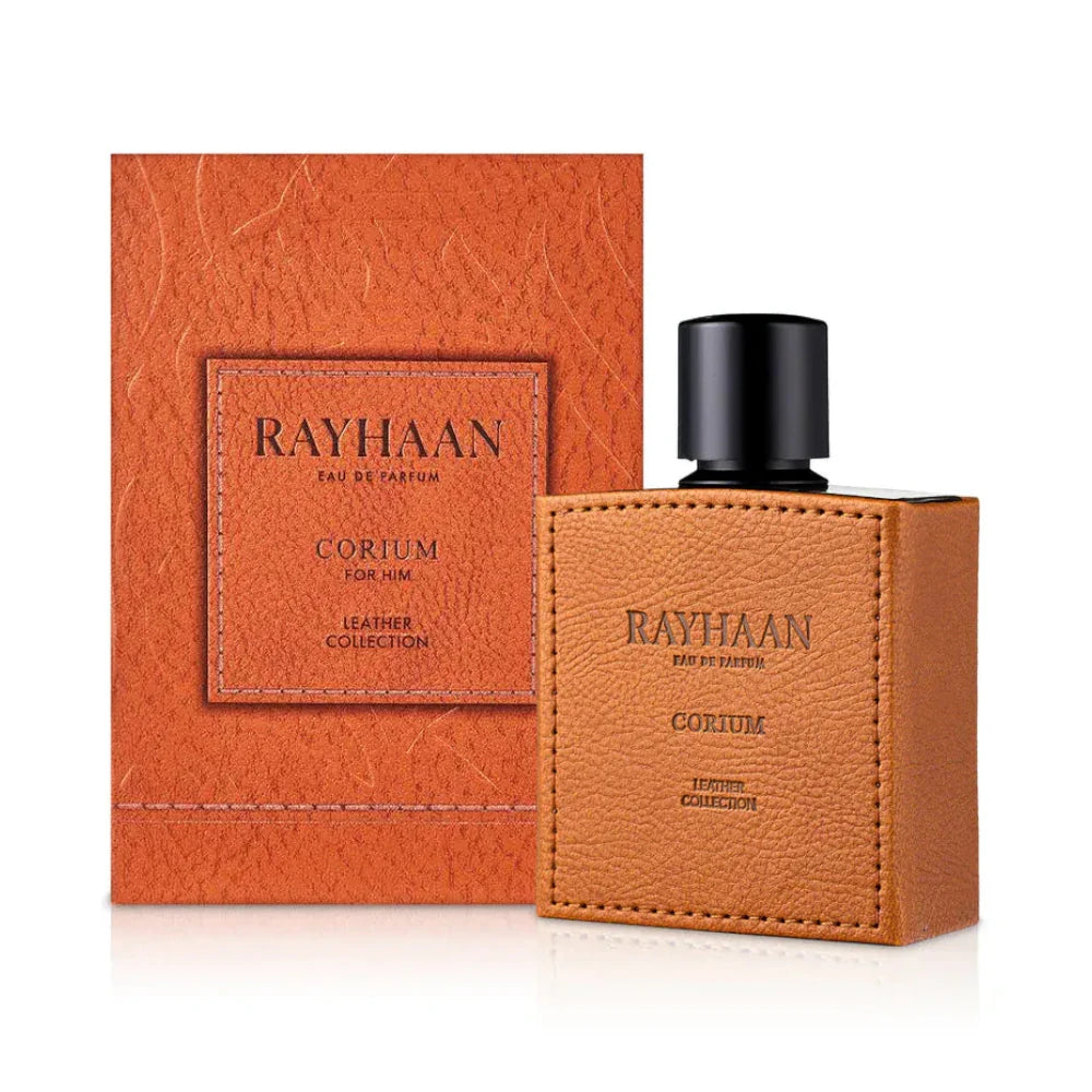 Corium de Rayhaan, fragancia de cuero amaderada con castaña, salvia y vainilla. Cálida y elegante.