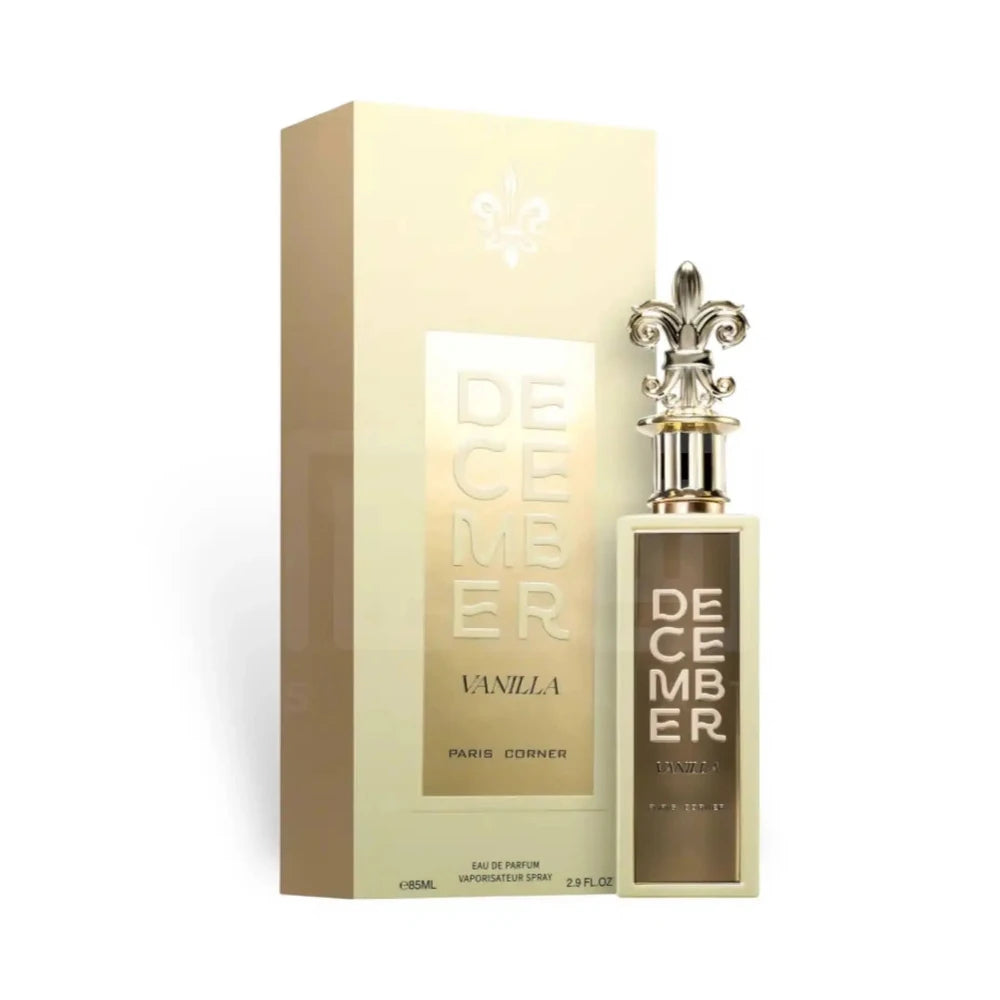 December Vanilla de Paris Corner, perfume árabe ambarado vainilla de carácter elegante, cálido y envolvente