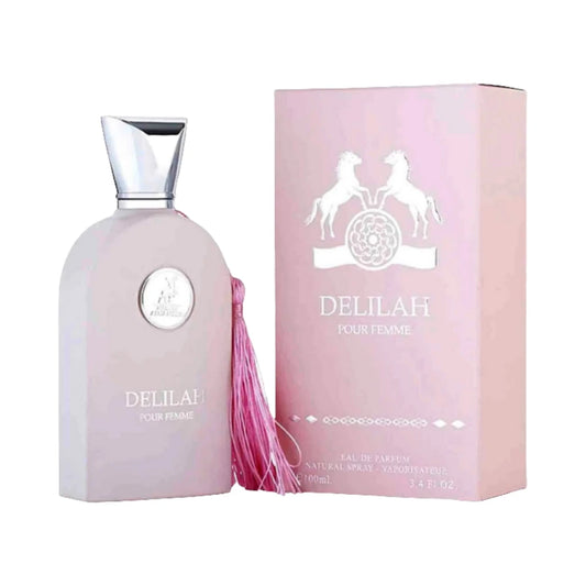 Delilah Pour Femme de Lattafa, perfume árabe floral frutal de carácter luminoso, femenino y elegante