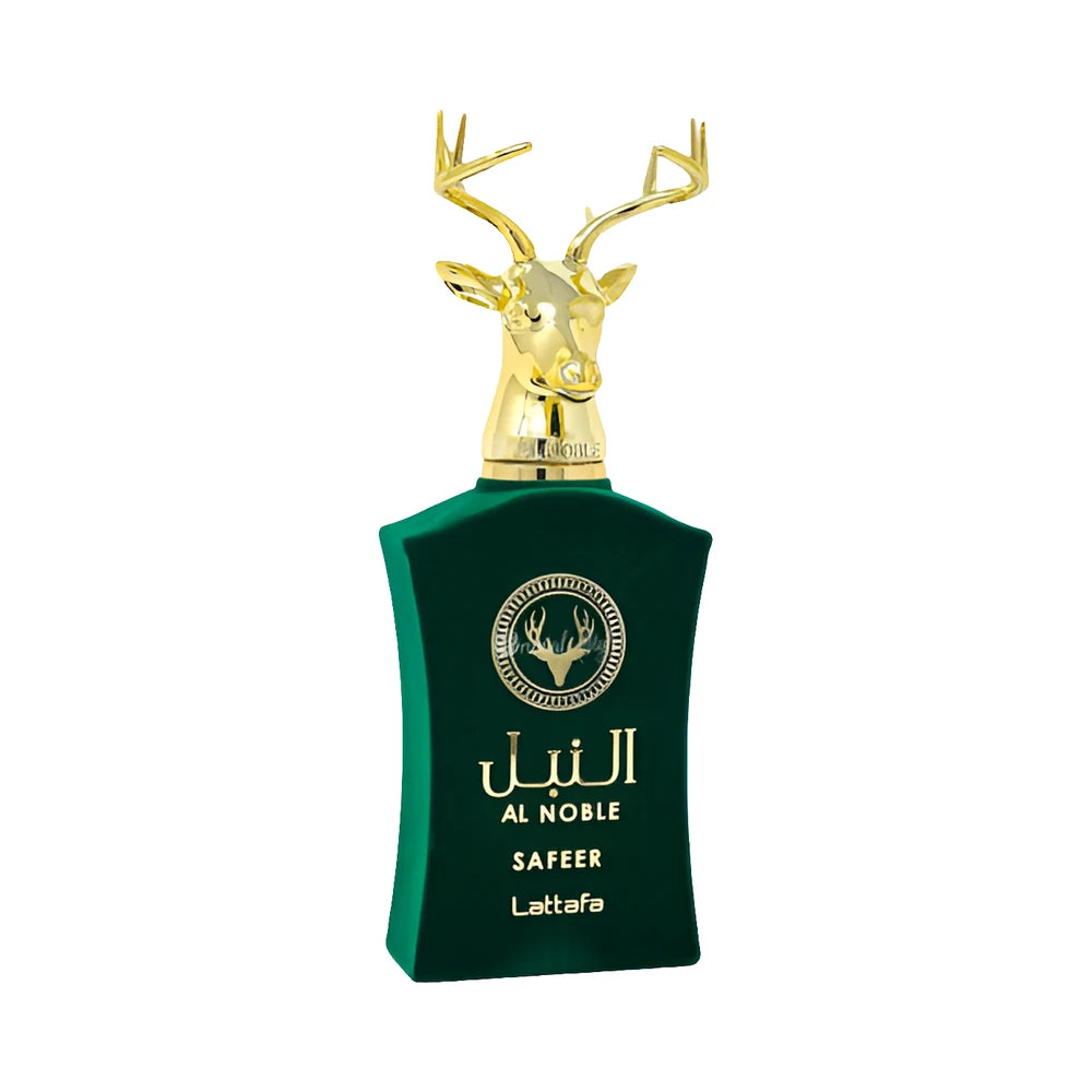 Al Noble Safeer de Lattafa, perfume árabe ambarado amaderado especiado de carácter elegante, cálido y especiado