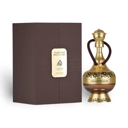 Dream of Haze de Lattafa Pride, fragancia ambarada fougère con menta, manzana, canela y haba tonka.