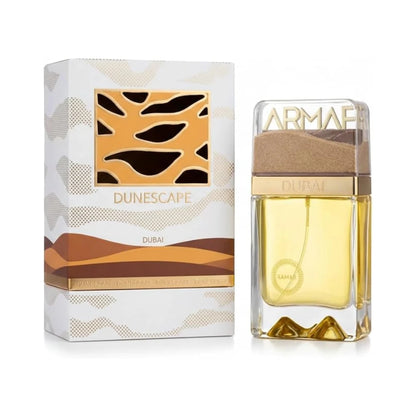 Dunescape Dubai de Armaf, fragancia aromática fougère con naranja sanguina, manzana y sándalo.