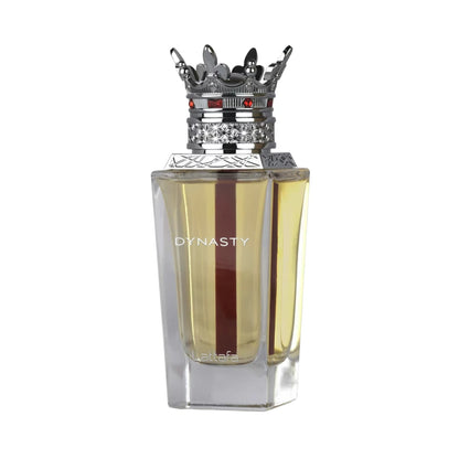 Dynasty de Lattafa, fragancia amaderada especiada con bergamota, té rooibos y cedro. Elegante.