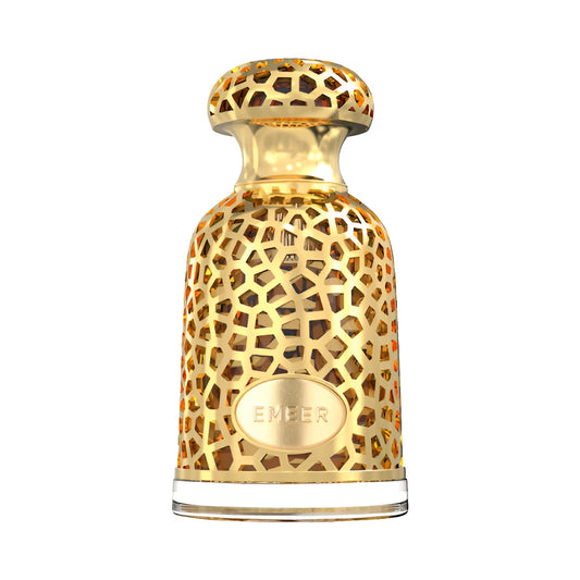 Emeer de Lattafa, perfume árabe ambarado amaderado especiado de carácter elegante, cálido y especiado
