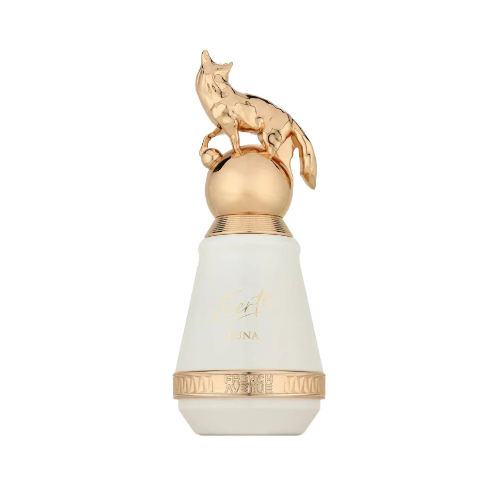 Fierte Luna de French Avenue, fragancia ámbar especiada con lavanda, bergamota y limón, miel, canela, jazmín, cachemira, vainilla, hojas de tabaco y haba tonka. Envolvente y sensual.