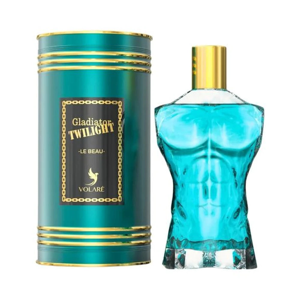 Gladiator Twilight Le Beau de Volare, perfume árabe ambarado amaderado especiado de carácter elegante, cálido y luminoso
