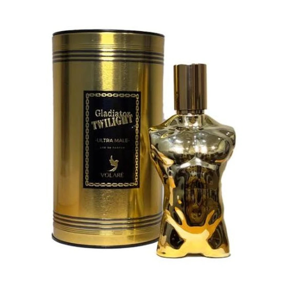 Gladiator Twilight de Volare, perfume árabe ambarado vainilla de carácter elegante, cálido y sensual