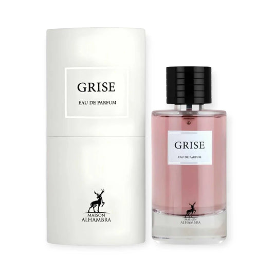 Grise de Maison Alhambra, perfume árabe ambarado amaderado de carácter elegante, limpio y especiado