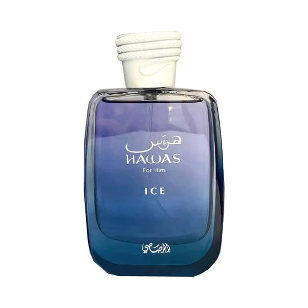 Hawas Ice de Rasasi, perfume árabe floral frutal de carácter elegante, cálido y sensual
