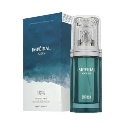 Imperial Ocean de French Avenue: frasco y caja del perfume de 100 ml.
