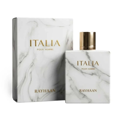 Italia Pour Homme de Rayhaan, fragancia ambarada amaderada con lavanda, miel y tabaco. Elegante.