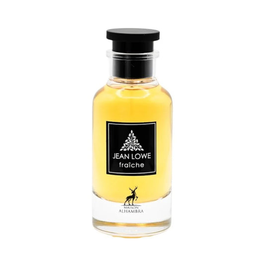 Jean Lowe Fraiche de Maison Alhambra, perfume ambarado amaderado con ládano, pachulí, melón, jengibre, ámbar y cítricos