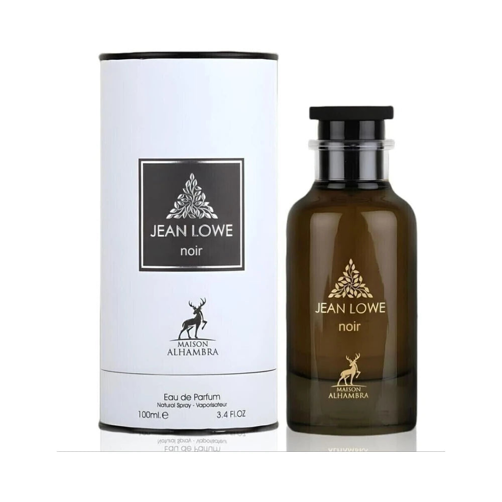 Jean Lowe Noir de Maison Alhambra, perfume árabe ambarado amaderado especiado de carácter intenso, elegante y cálido