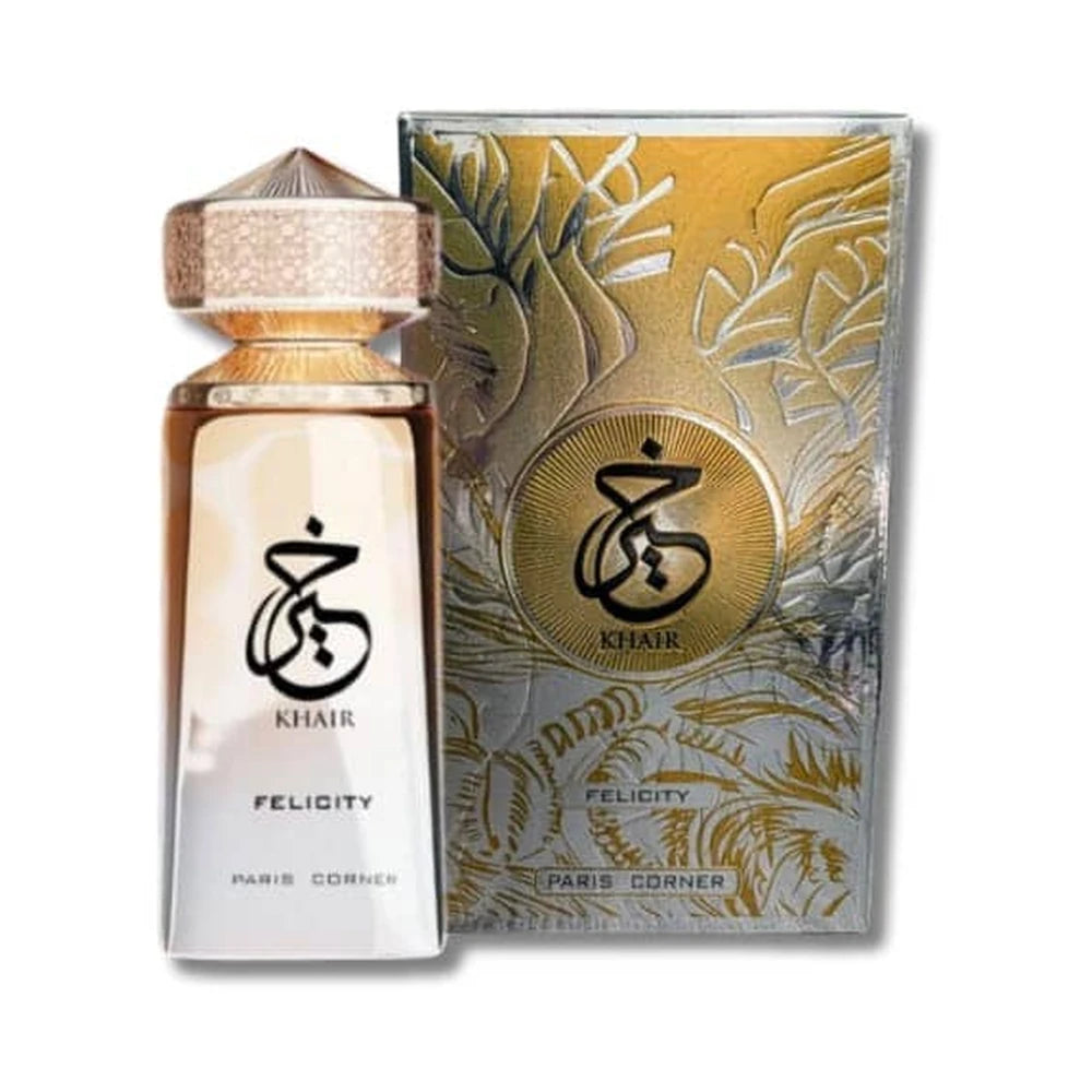Khair Felicity de Paris Corner, perfume árabe floral frutal gourmand de carácter elegante, cálido y dulce