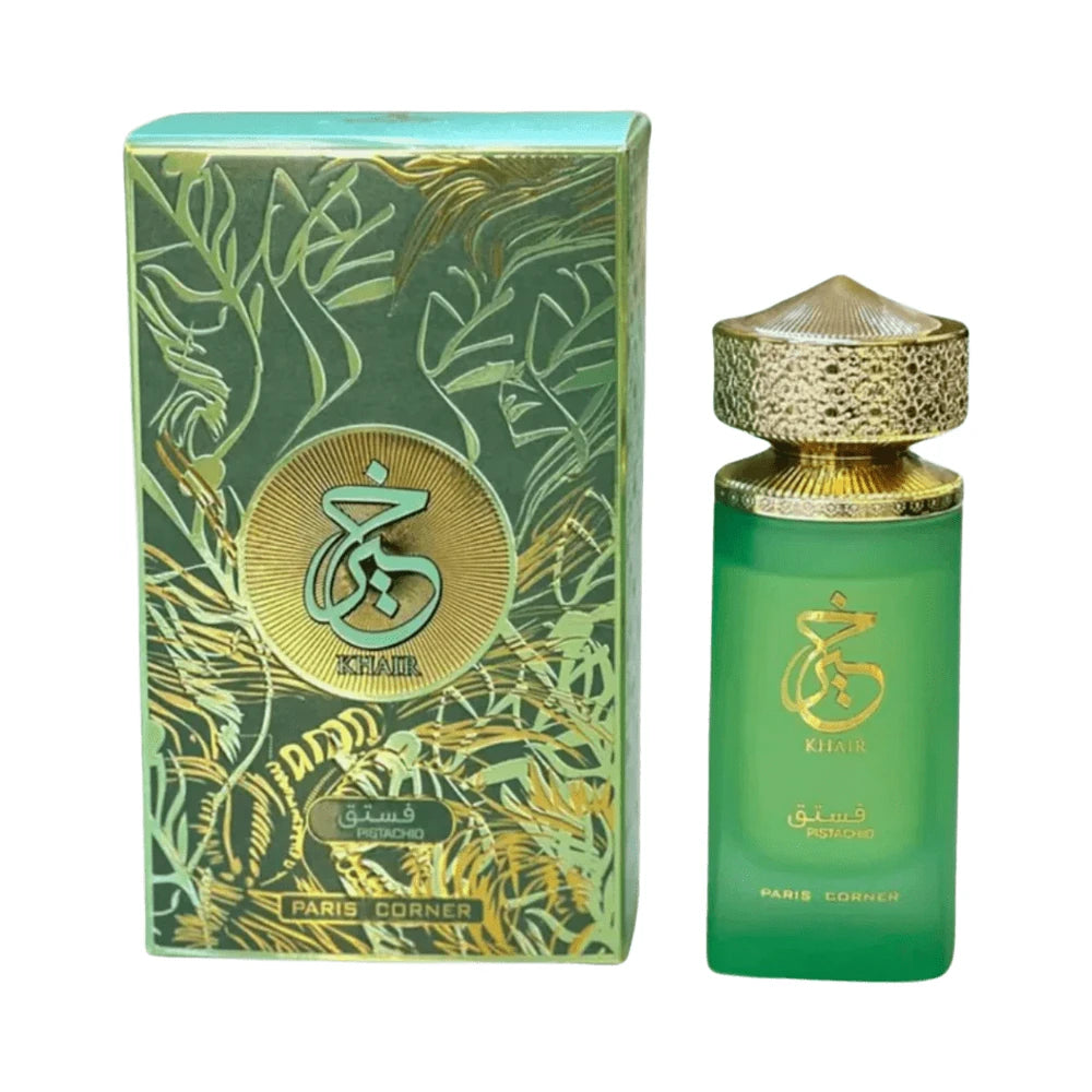 Khair Pistachio de Lattafa, perfume árabe floral frutal gourmand de carácter envolvente, gourmand y cremoso