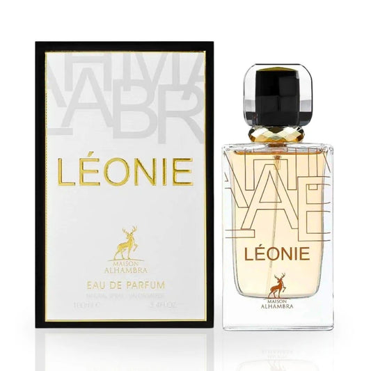 Léonie de Maison Alhambra, fragancia aromática floral con lavanda y cítricos, corazón de azahar y jazmín y fondo de almizcle, vainilla, cedro y ámbar gris. Suave.