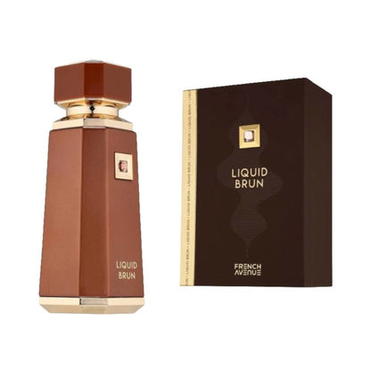 Liquid Brun de French Avenue, fragancia gourmand especiada con canela, vainilla bourbon y praliné. Dulce e intensa.