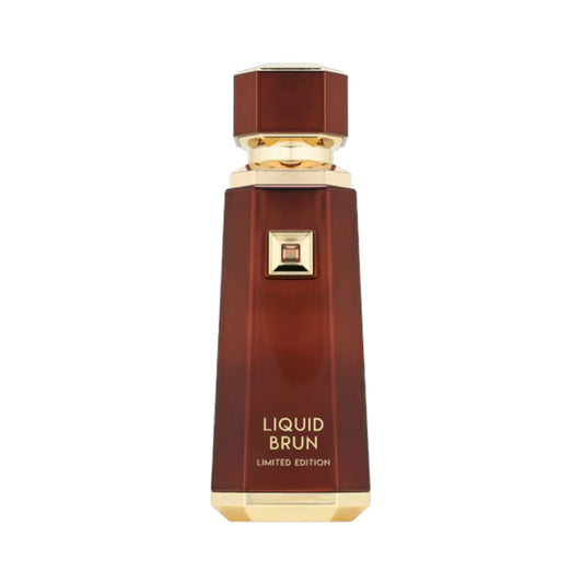 Liquid Brun Limited Edition de French Avenue, fragancia ámbarada amaderada con cardamomo, lavanda y cítricos sobre flor de azahar, gaiac y rosa, y un fondo de vainilla, ámbar, tonka y musgo de roble. Elegante y envolvente.