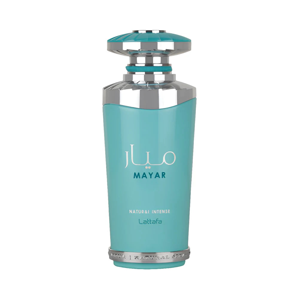 Mayar Natural Intense de Lattafa, perfume árabe ambarado amaderado de carácter intenso, cálido y dulce