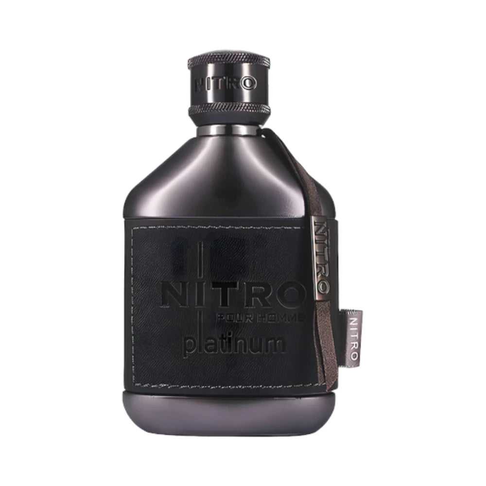 Nitro Platinum Pour Homme Limited Edition de Dumont, fragancia amaderada con manzana, cardamomo y vainilla.