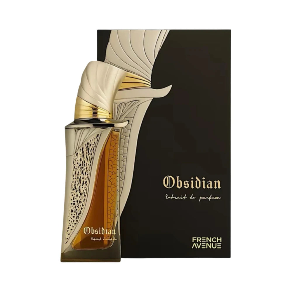 Obsidian de French Avenue: frasco y caja del perfume de 100 ml.