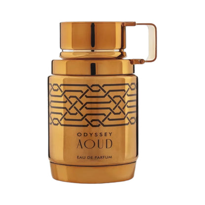 Odyssey Aoud de Armaf, fragancia amaderada especiada con azafrán, lavanda, oud y pachulí