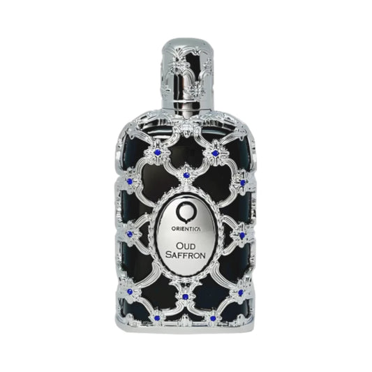 Oud Saffron de Orientica, perfume amaderado especiado unisex con vainilla, azafrán, pachulí, oud y almizcle