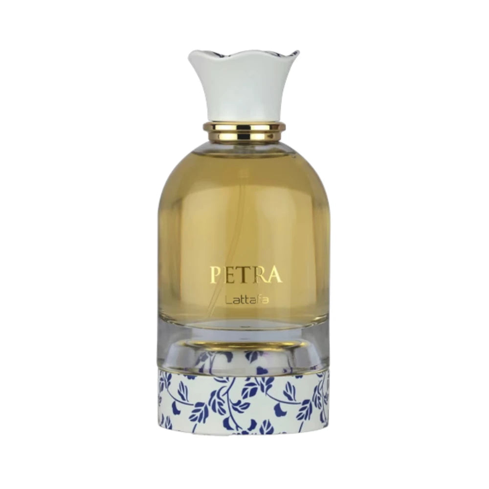 Petra de Lattafa, fragancia floral frutal gourmand con ron, coco y vainilla. Cremosa y seductora.