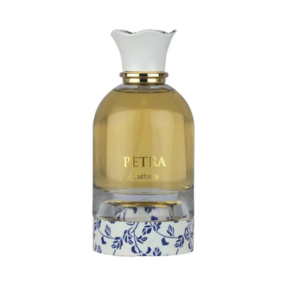 Petra de Lattafa, fragancia floral frutal gourmand con ron, coco y vainilla. Cremosa y seductora.