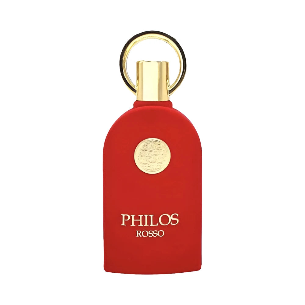 Philos Rosso de Lattafa, perfume árabe ambarado floral de carácter elegante, cálido y envolvente